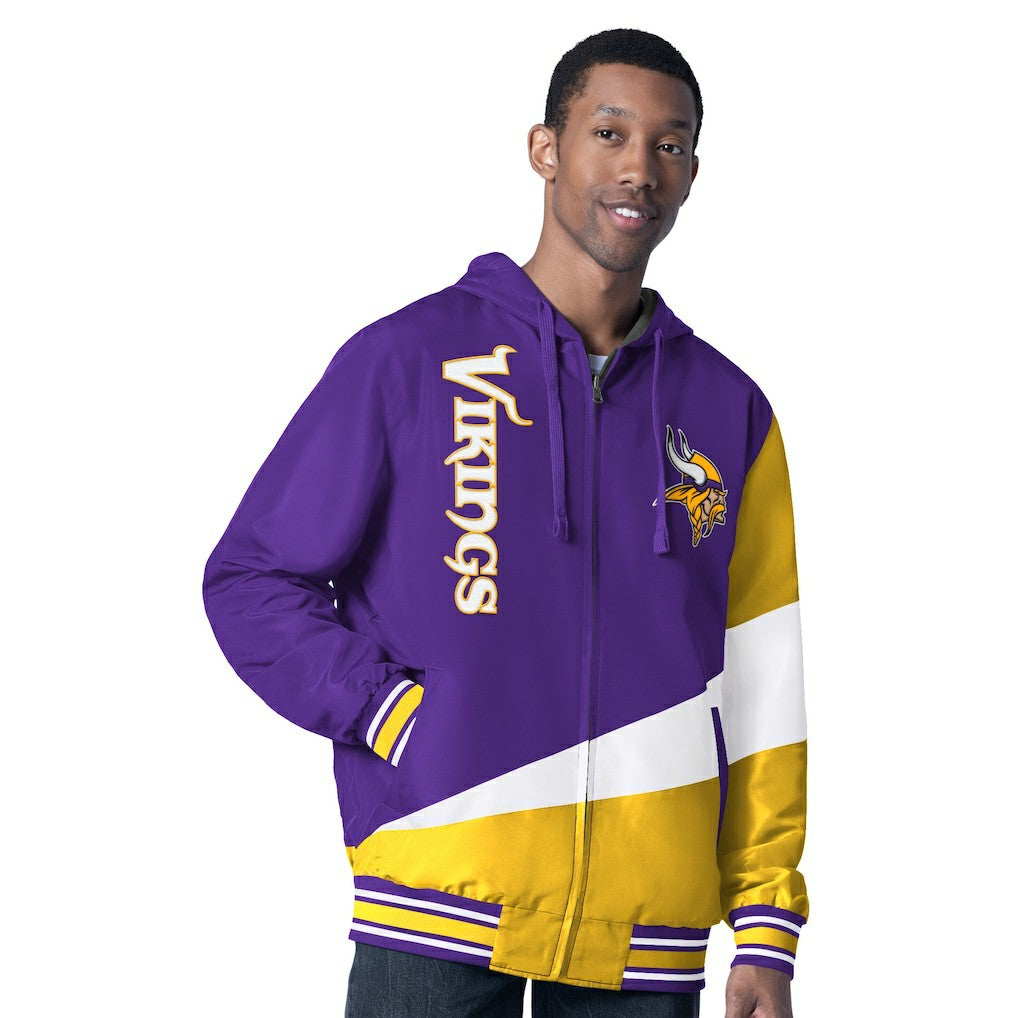Minnesota Vikings G-III Sports by Carl Banks Dual Threat Reversable Full-Zip Hooded Jacket Purple/Charcoal | NFL