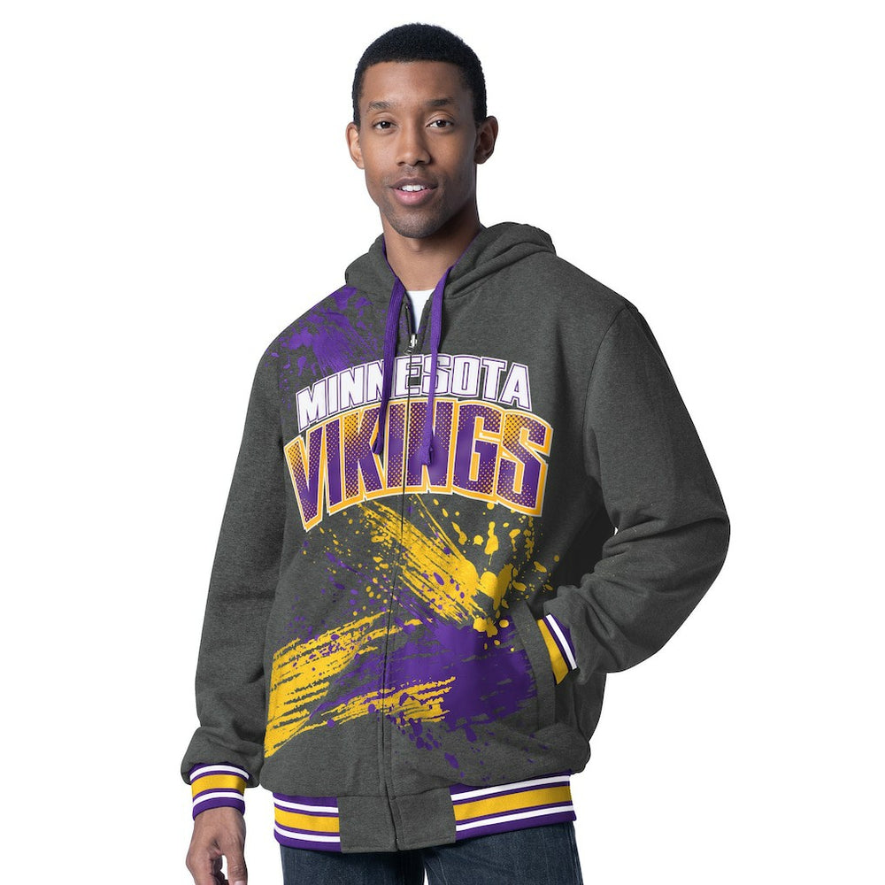 Minnesota Vikings G-III Sports by Carl Banks Dual Threat Reversable Full-Zip Hooded Jacket Purple/Charcoal | NFL