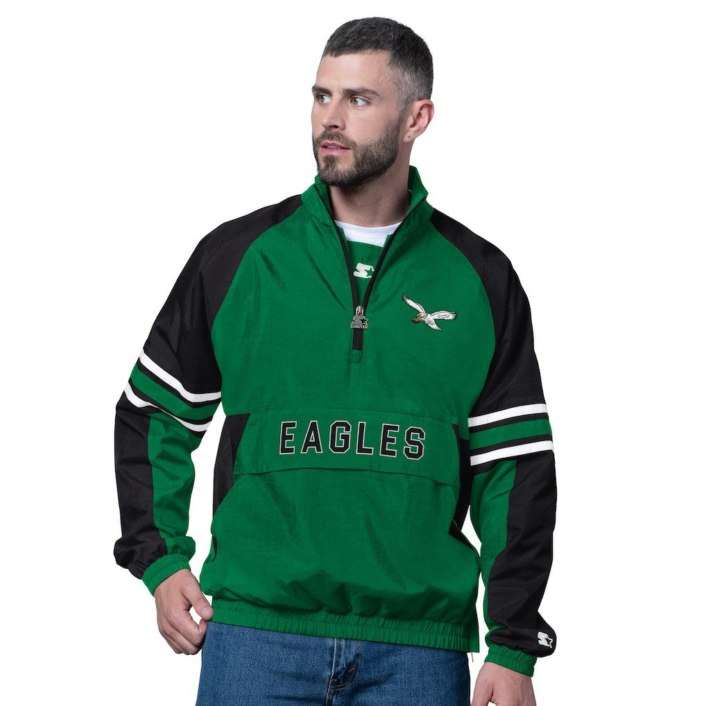 Philadelphia Eagles Starter Vintage Logo Prospect Half-Zip Pullover Kelly Green | NFL