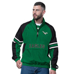 Philadelphia Eagles Starter Vintage Logo Prospect Half-Zip Pullover Kelly Green | NFL