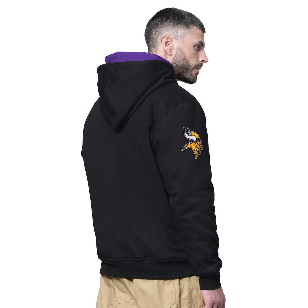 Minnesota Vikings Starter Big Shot Full-Zip Double Hoodie Black | NFL