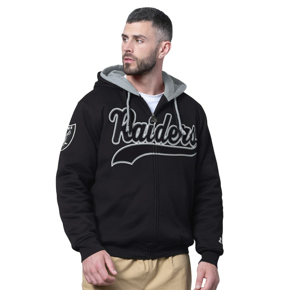Las Vegas Raiders Starter Big Shot Full-Zip Double Hoodie Black | NFL