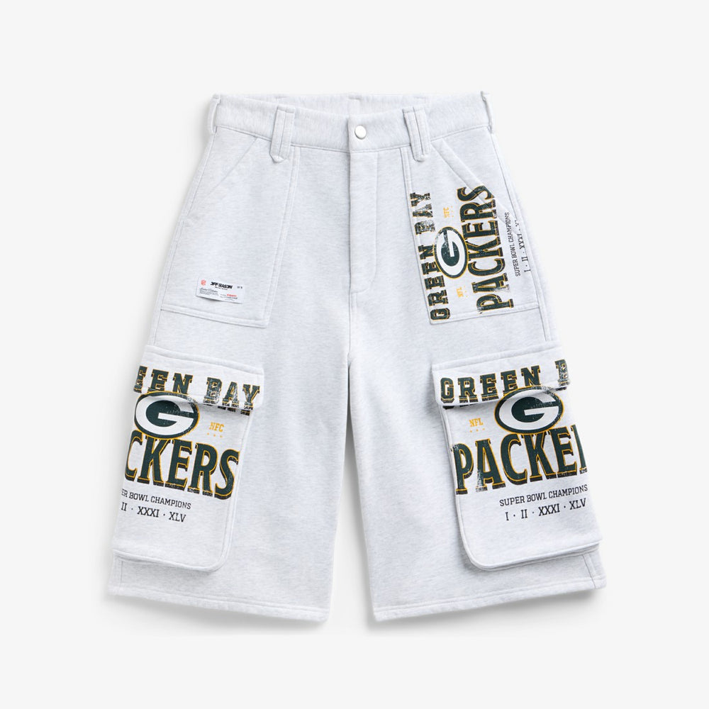 Green Bay Packers Off Season x NFL Women's Fleece Cargo Shorts Heather Gray | NFL
