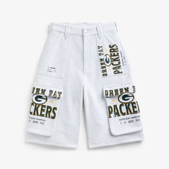 Green Bay Packers Off Season x NFL Women's Fleece Cargo Shorts Heather Gray | NFL