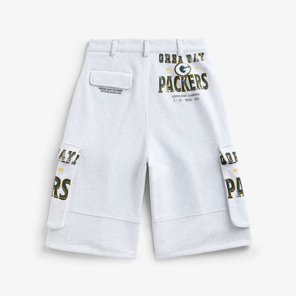Green Bay Packers Off Season x NFL Women's Fleece Cargo Shorts Heather Gray | NFL
