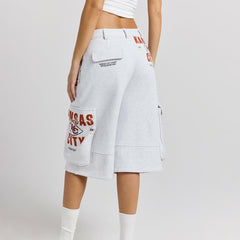 Kansas City Chiefs Off Season x NFL Women's Fleece Cargo Shorts Heather Gray | NFL