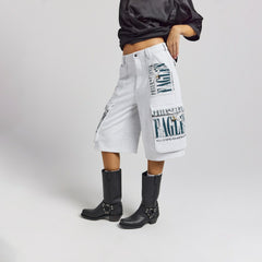 Philadelphia Eagles Off Season x NFL Women's Fleece Cargo Shorts Heather Gray | NFL