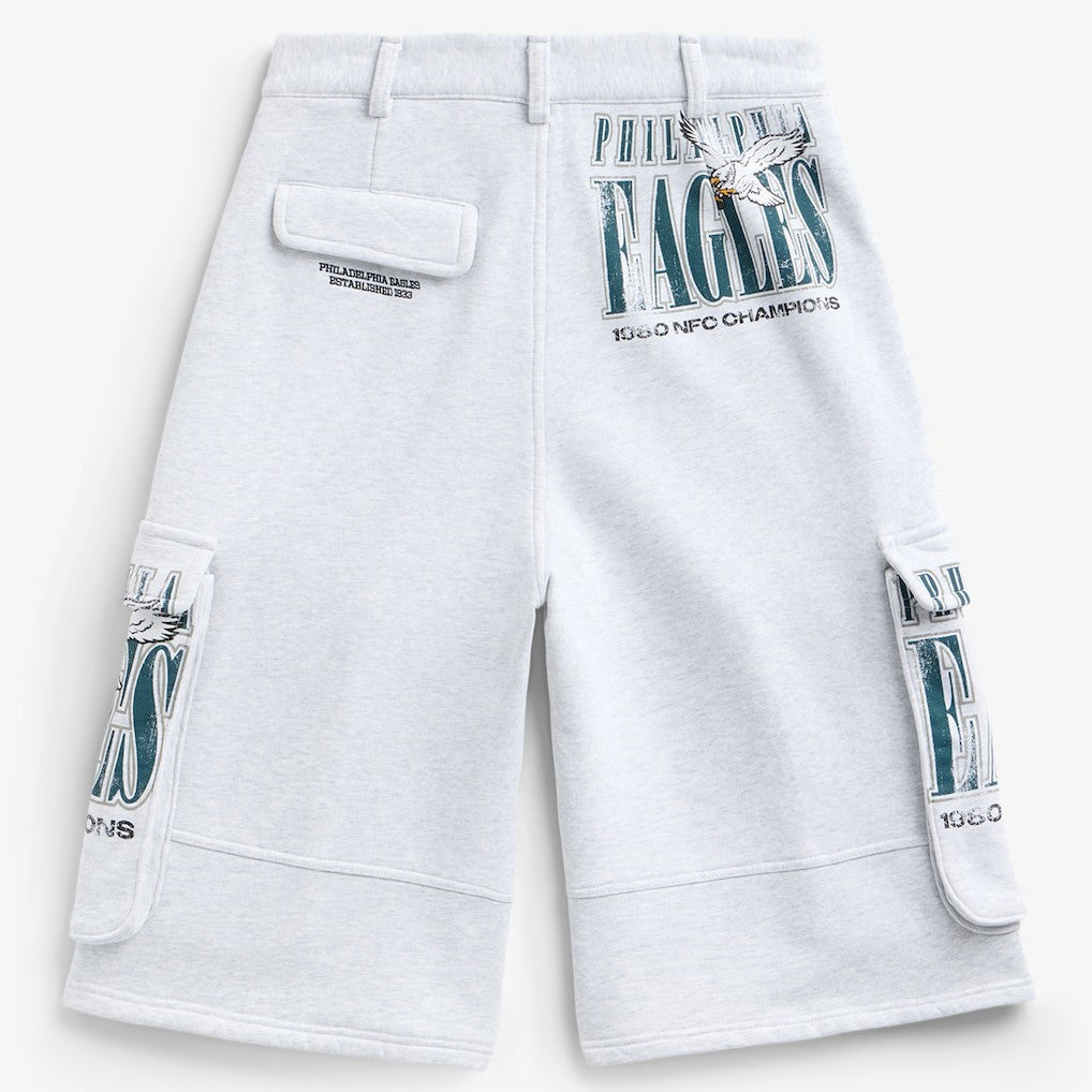 Philadelphia Eagles Off Season x NFL Women's Fleece Cargo Shorts Heather Gray | NFL