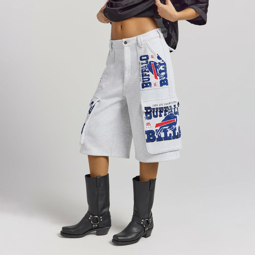 Buffalo Bills Off Season x NFL Women's Fleece Cargo Shorts Heather Gray | NFL
