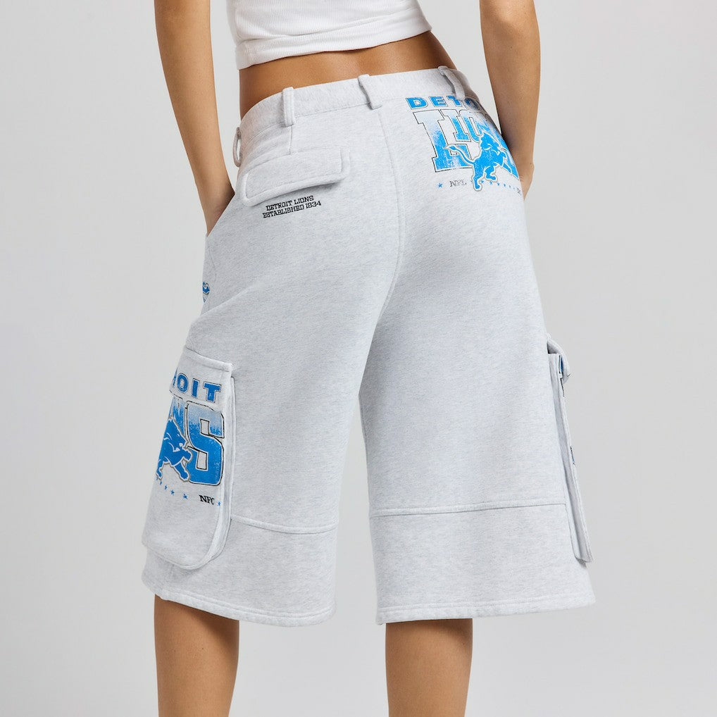Detroit Lions Off Season x NFL Women's Fleece Cargo Shorts Heather Gray | NFL