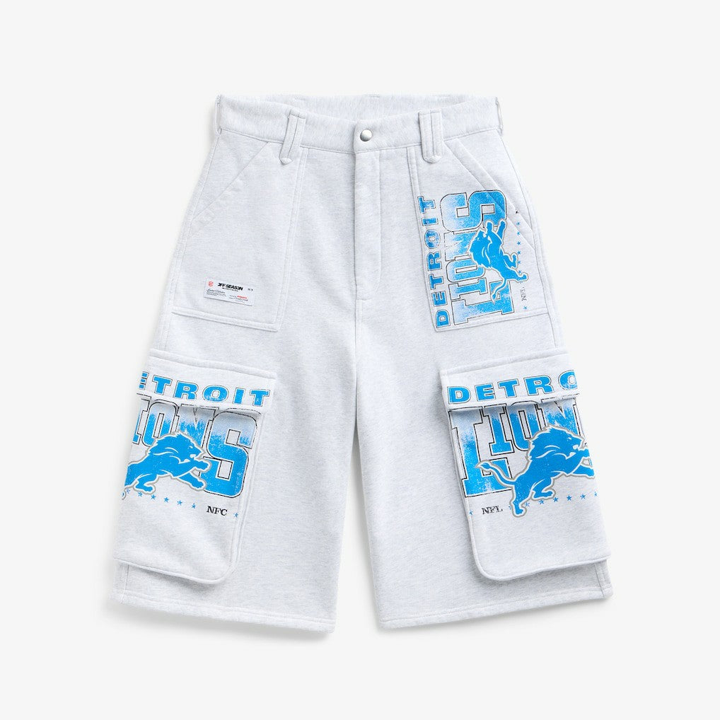 Detroit Lions Off Season x NFL Women's Fleece Cargo Shorts Heather Gray | NFL