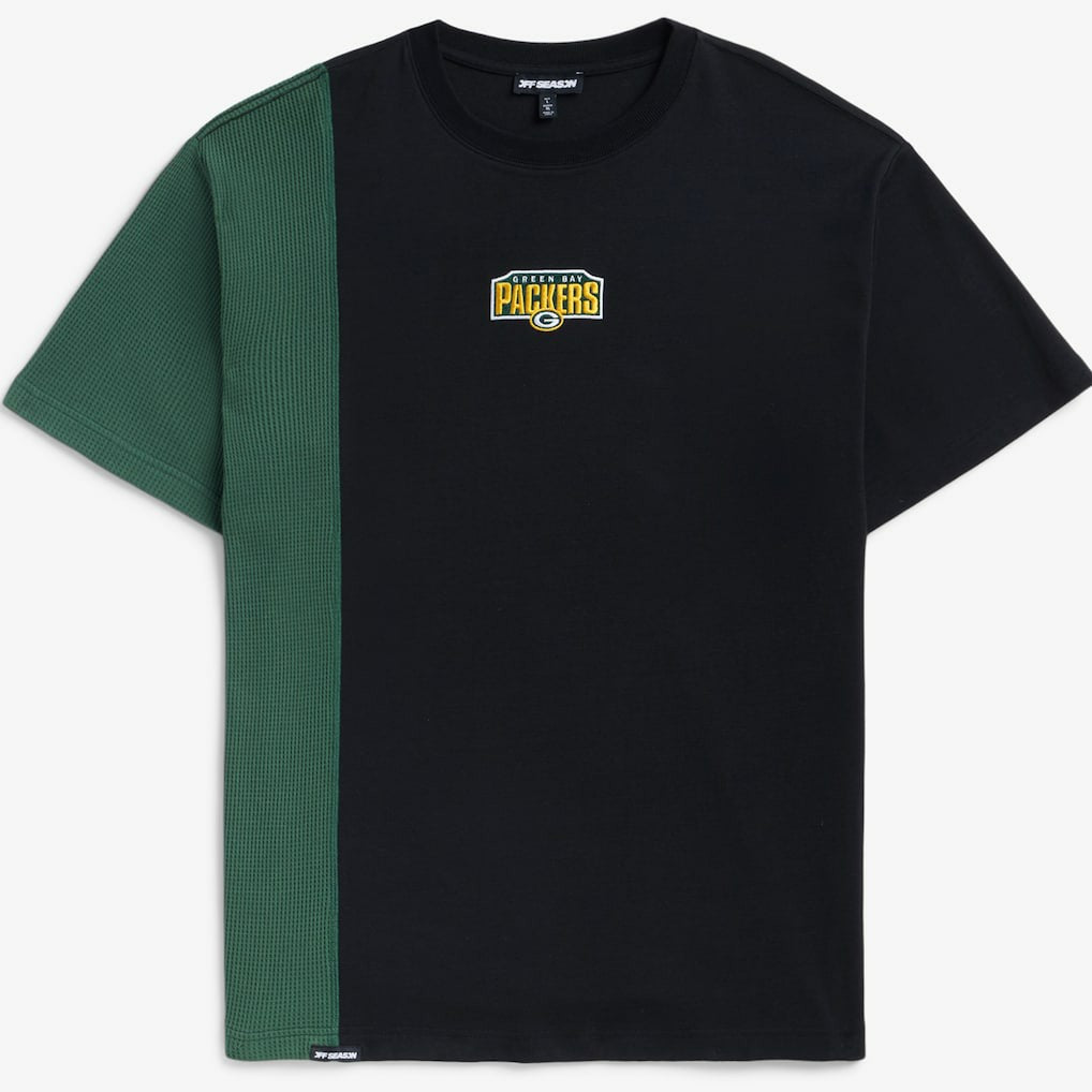 Green Bay Packers Off Season x NFL Unisex Spliced T-Shirt Black | NFL