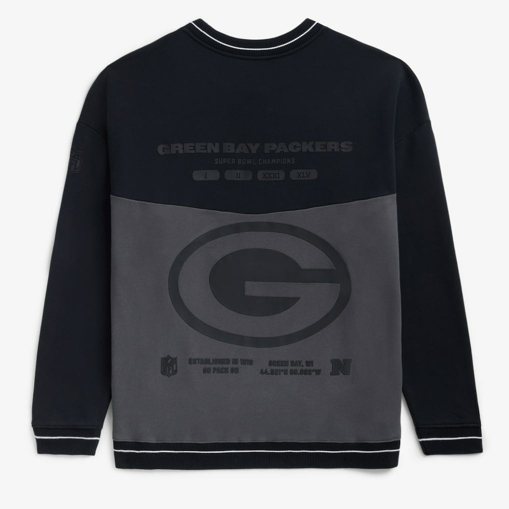 Green Bay Packers Off Season x NFL Unisex Fleece Sweatshirt Black | NFL