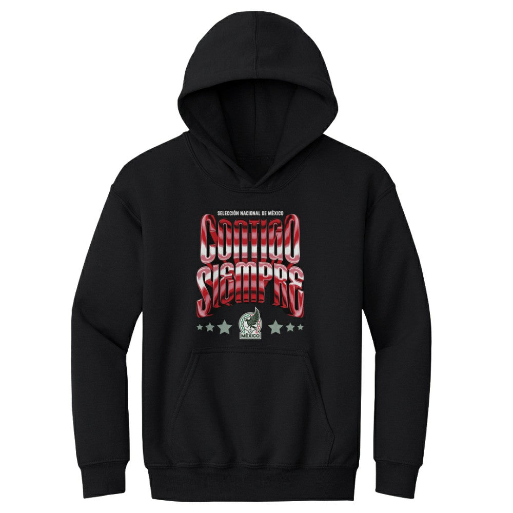 Mexico National Team 500 Level Youth Contigo Siempre Vintage Pullover Hoodie Black - FIFA World CUP