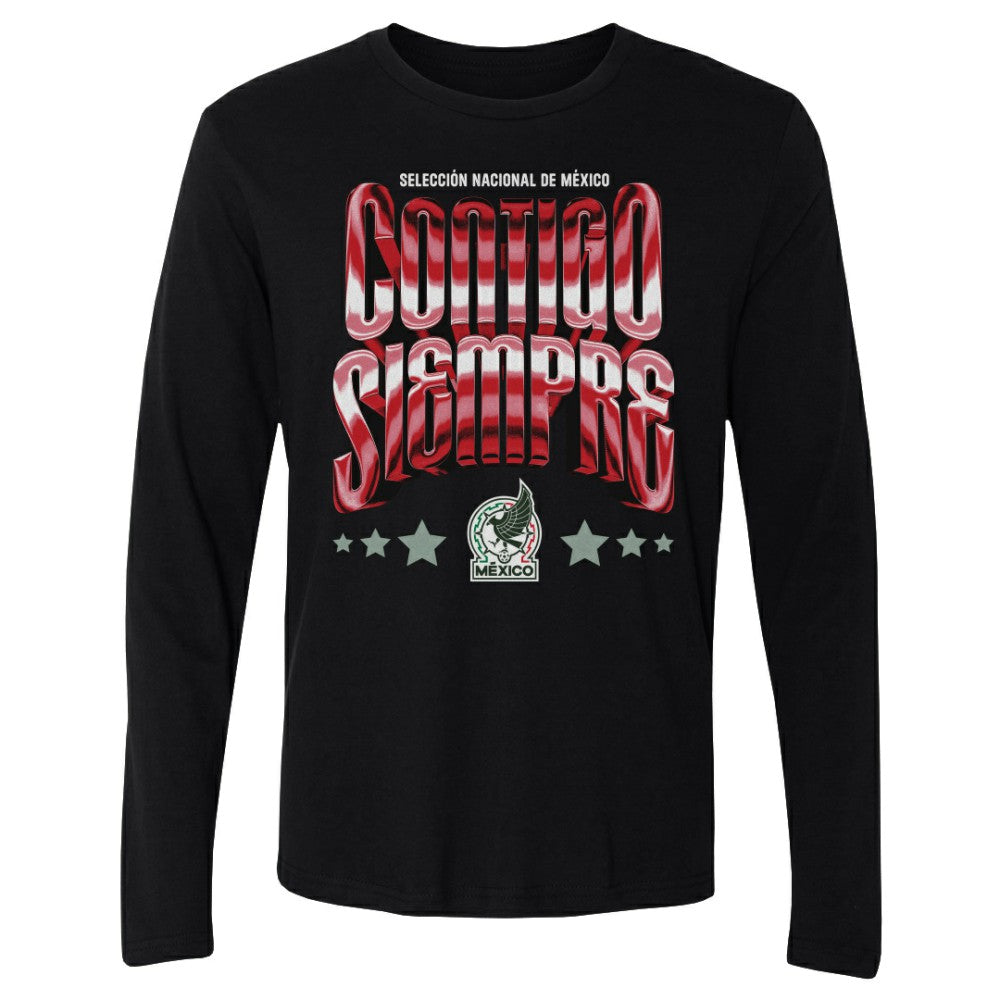 Mexico National Team 500 Level Contigo Siempre Vintage Long Sleeve T-Shirt Black - FIFA World CUP
