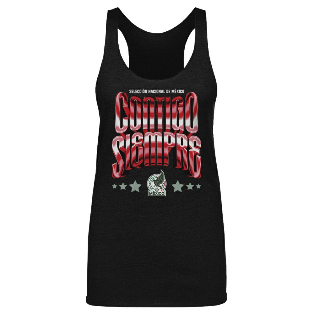 Mexico National Team 500 Level Women's Contigo Siempre Vintage Tri-Blend Tank Top Black - FIFA World CUP