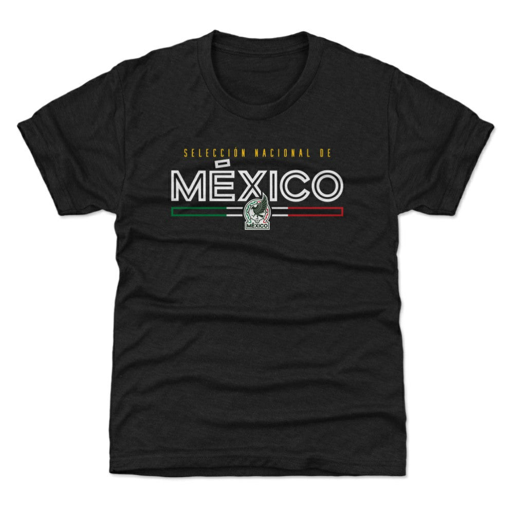 Mexico National Team 500 Level Youth Inline Tri-Blend T-Shirt Black - FIFA World CUP
