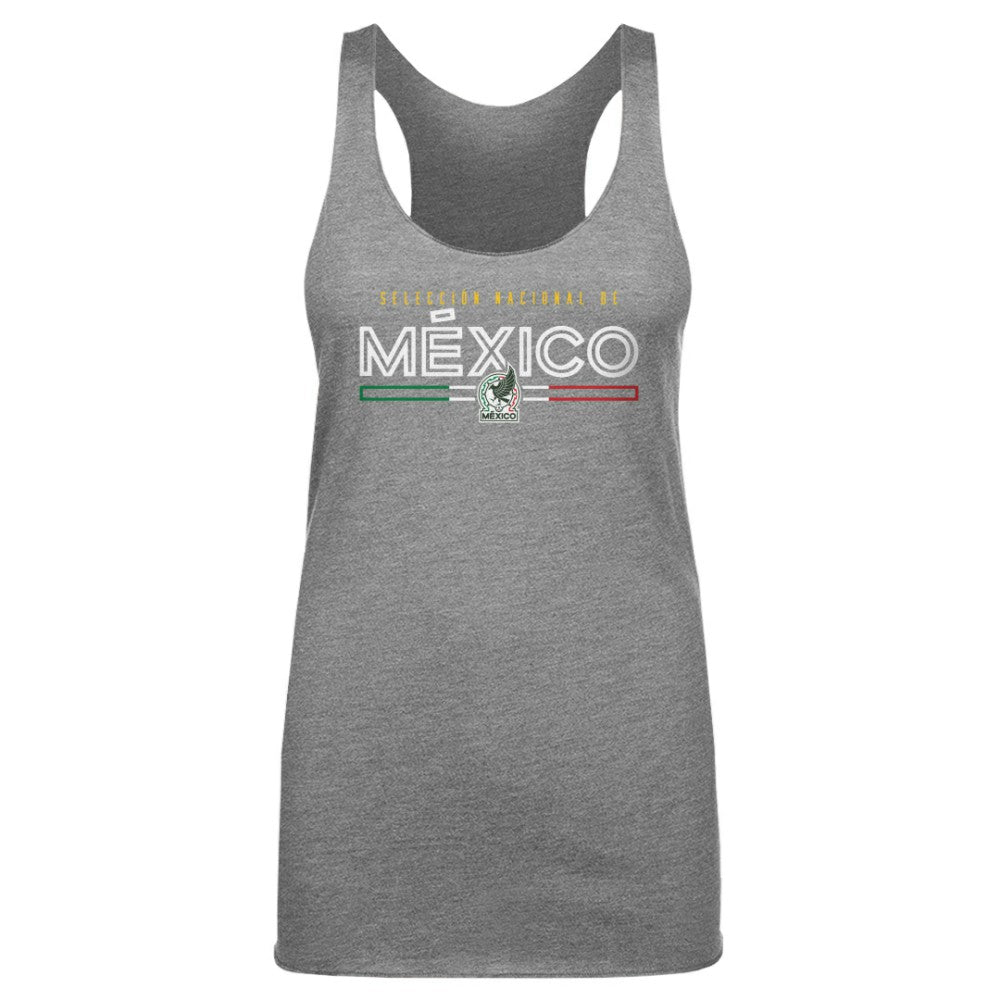 Mexico National Team 500 Level Women's Inline Tri-Blend Racerback Tank Top Gray - FIFA World CUP