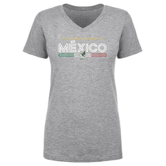Mexico National Team 500 Level Women's Inline V-Neck T-Shirt Heather Gray - FIFA World CUP