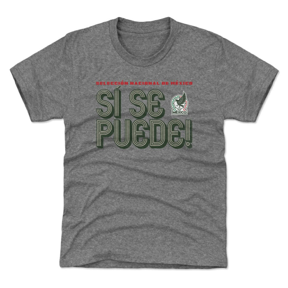 Mexico National Team 500 Level Youth Si Se Puede Inline Bold T-Shirt Gray - FIFA World CUP
