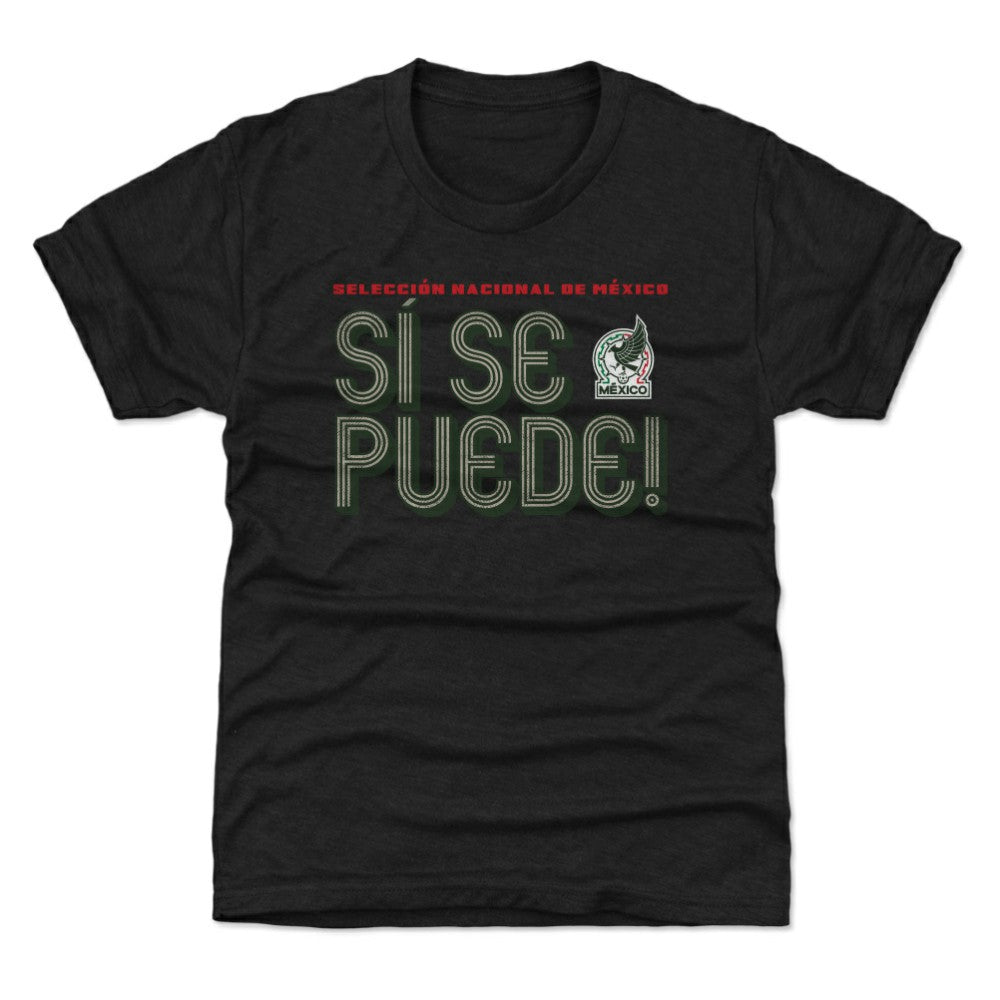 Mexico National Team 500 Level Youth Si Se Puede Inline Bold T-Shirt Black - FIFA World CUP