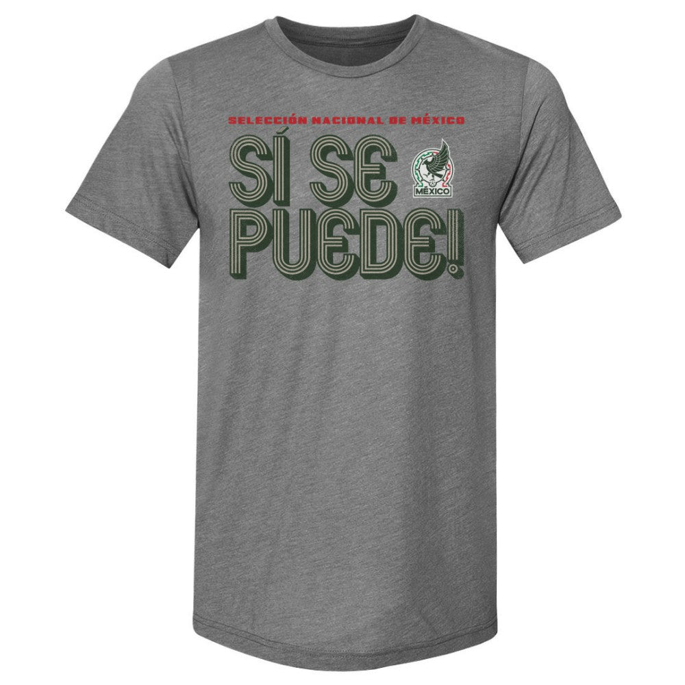 Mexico National Team 500 Level Si Se Puede Inline Bold Premium Tri-Blend T-Shirt Gray - FIFA World CUP
