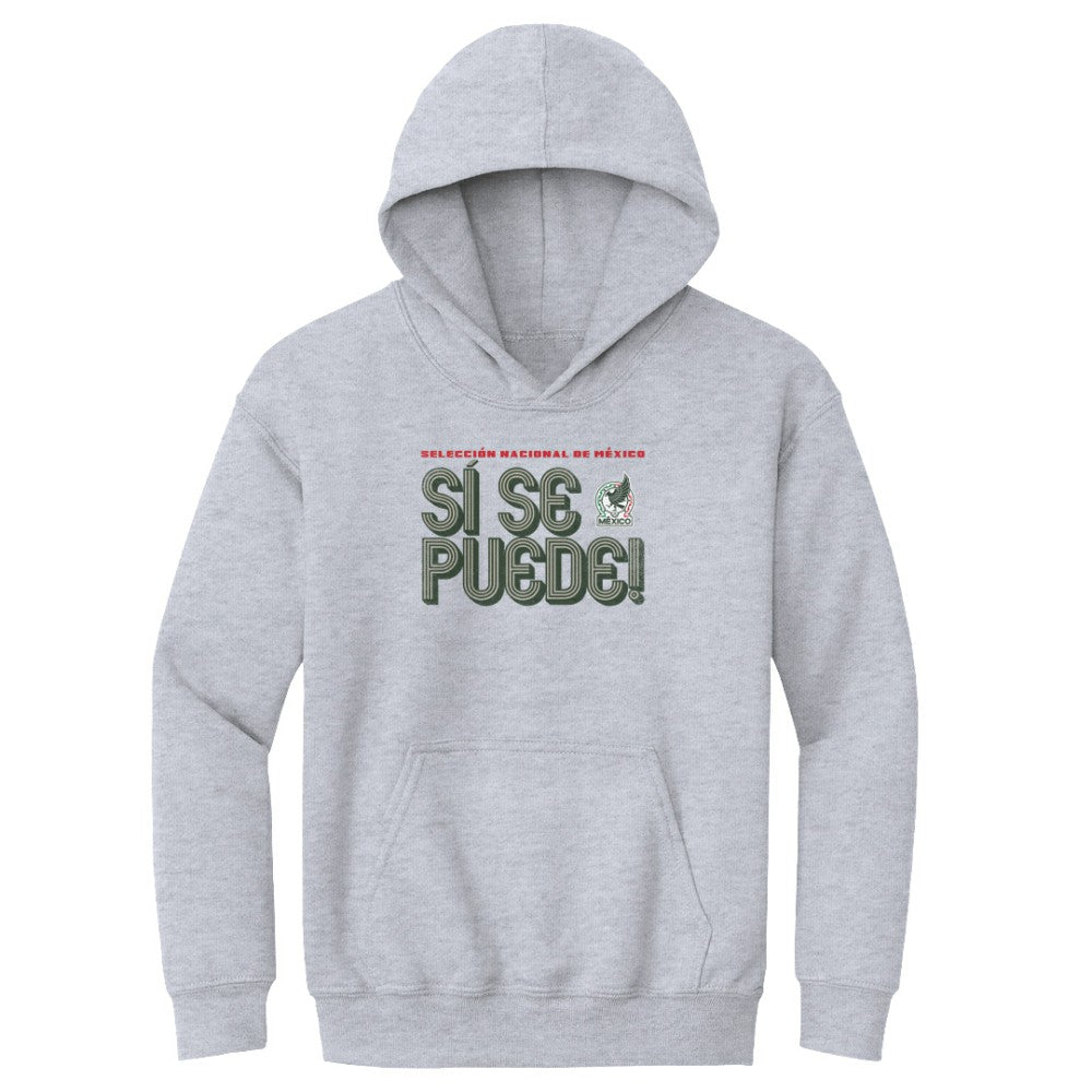 Mexico National Team 500 Level Youth Si Se Puede Inline Bold Pullover Hoodie Gray - FIFA World CUP