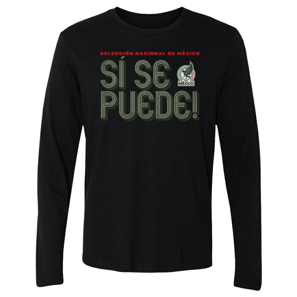 Mexico National Team 500 Level Si Se Puede Inline Bold Long Sleeve T-Shirt Black - FIFA World CUP
