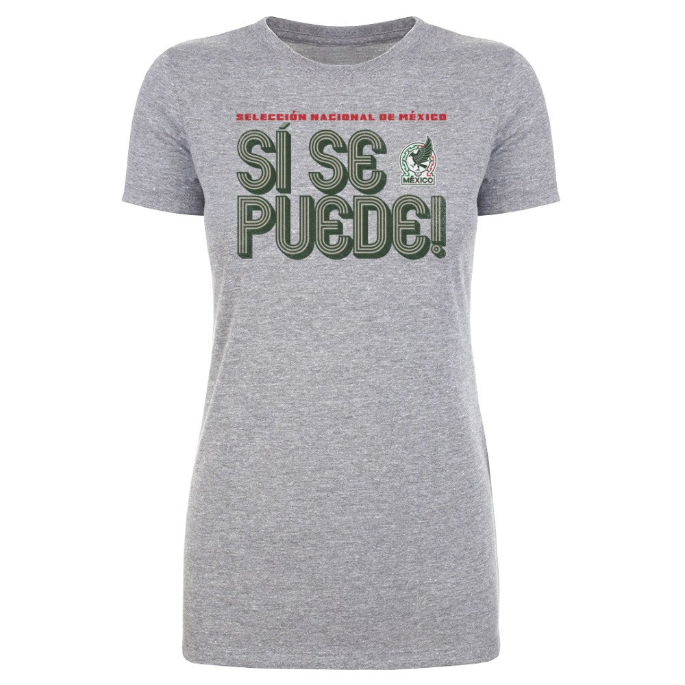 Mexico National Team 500 Level Women's Si Se Puede Inline Bold T-Shirt Heather Gray - FIFA World CUP