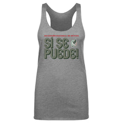 Mexico National Team 500 Level Women's Si Se Puede Inline Bold Tri-Blend Racerback Tank Top Gray - FIFA World CUP