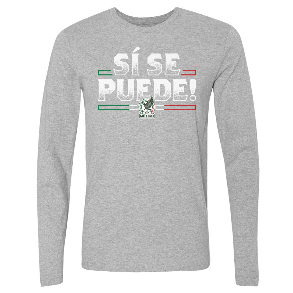 Mexico National Team 500 Level Si Se Puede Long Sleeve T-Shirt Heather Gray - FIFA World CUP