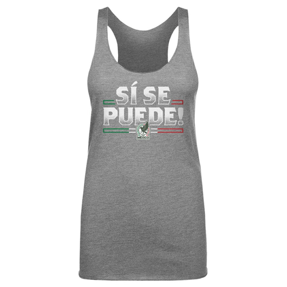 Mexico National Team 500 Level Women's Si Se Puede Tri-Blend Racerback Tank Top Gray - FIFA World CUP
