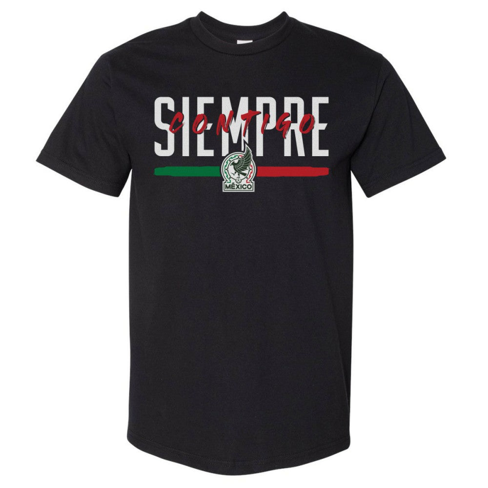 Mexico National Team 500 Level Siempre Contigo Heavyweight T-Shirt Black - FIFA World CUP