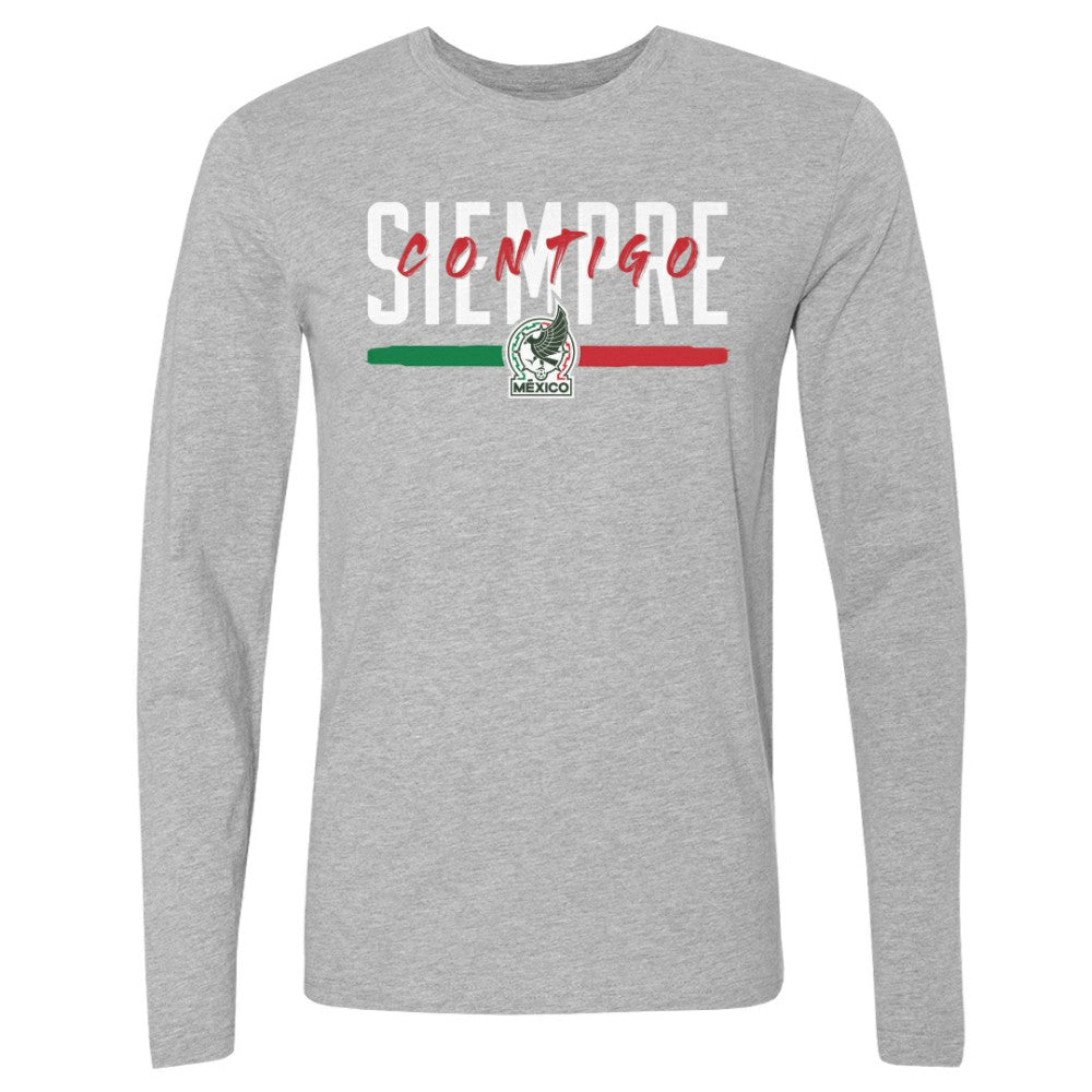 Mexico National Team 500 Level Siempre Contigo Long Sleeve T-Shirt Heather Gray - FIFA World CUP