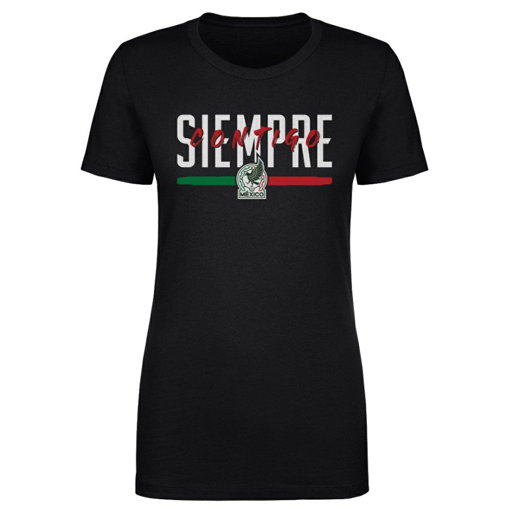 Mexico National Team 500 Level Women's Siempre Contigo T-Shirt Black - FIFA World CUP
