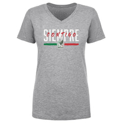 Mexico National Team 500 Level Women's Siempre Contigo V-Neck T-Shirt Heather Gray - FIFA World CUP