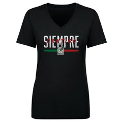 Mexico National Team 500 Level Women's Siempre Contigo V-Neck T-Shirt Black - FIFA World CUP