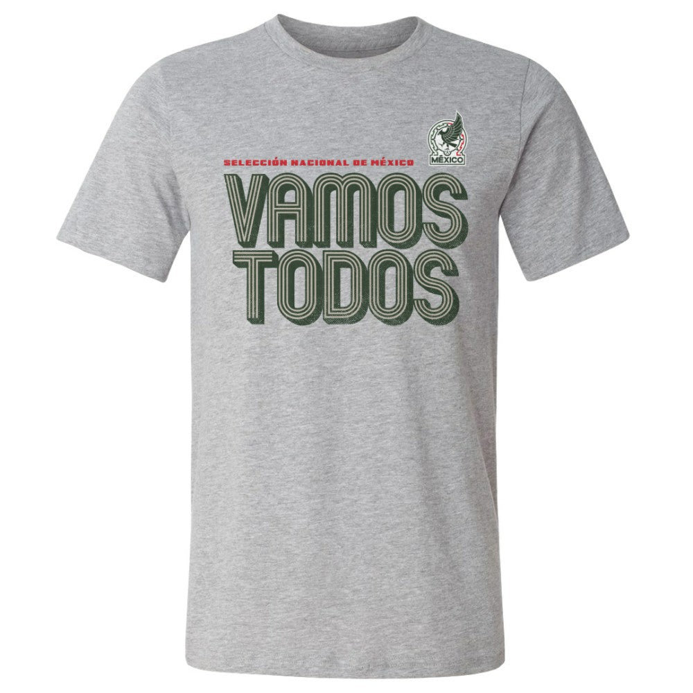 Mexico National Team 500 Level Vamos Todos Inline Bold Cotton T-Shirt Heather Gray - FIFA World CUP