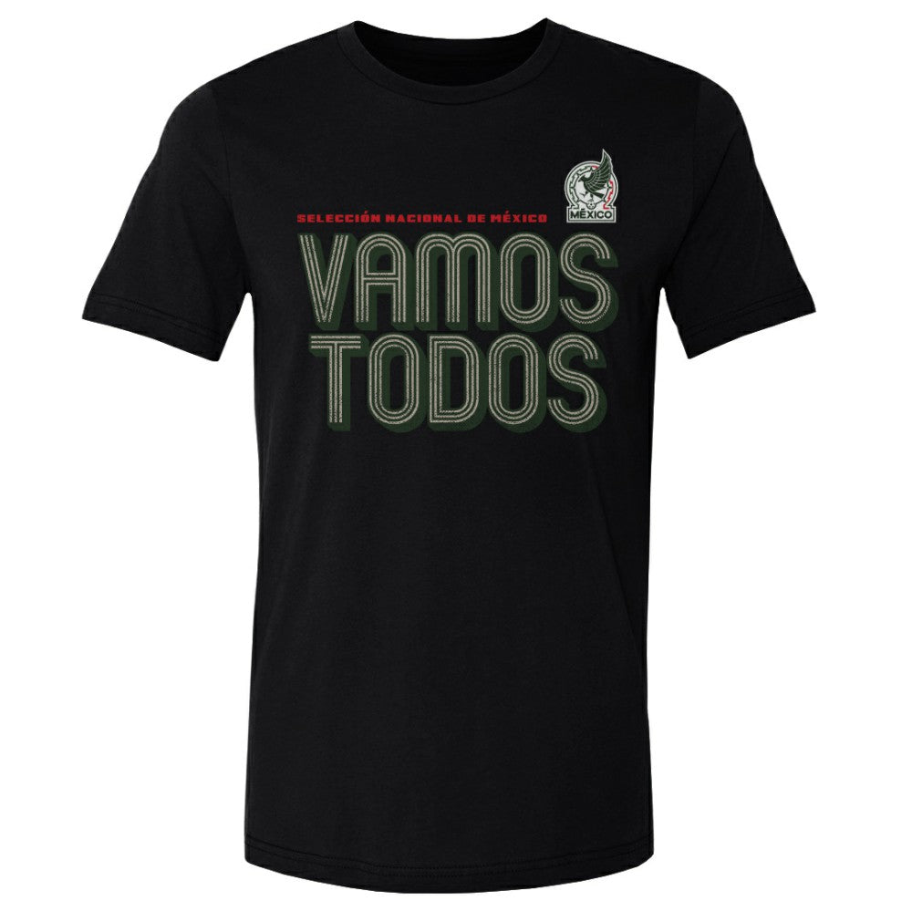 Mexico National Team 500 Level Vamos Todos Inline Bold Cotton T-Shirt Black - FIFA World CUP