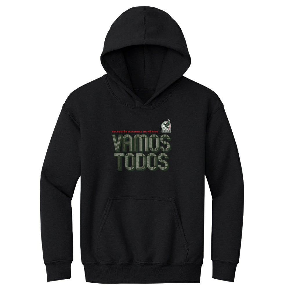 Mexico National Team 500 Level Youth Vamos Todos Inline Bold Pullover Hoodie Black - FIFA World CUP