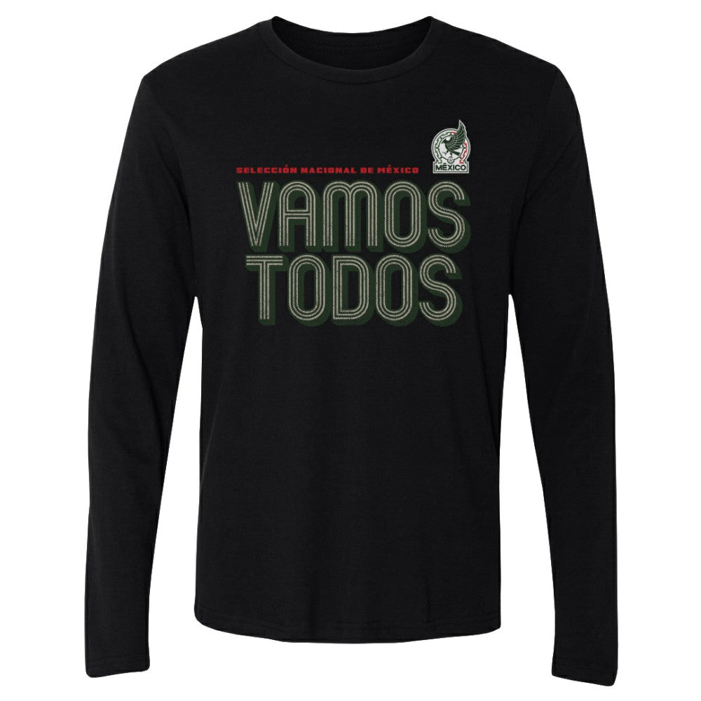 Mexico National Team 500 Level Vamos Todos Inline Bold Long Sleeve T-Shirt Black - FIFA World CUP