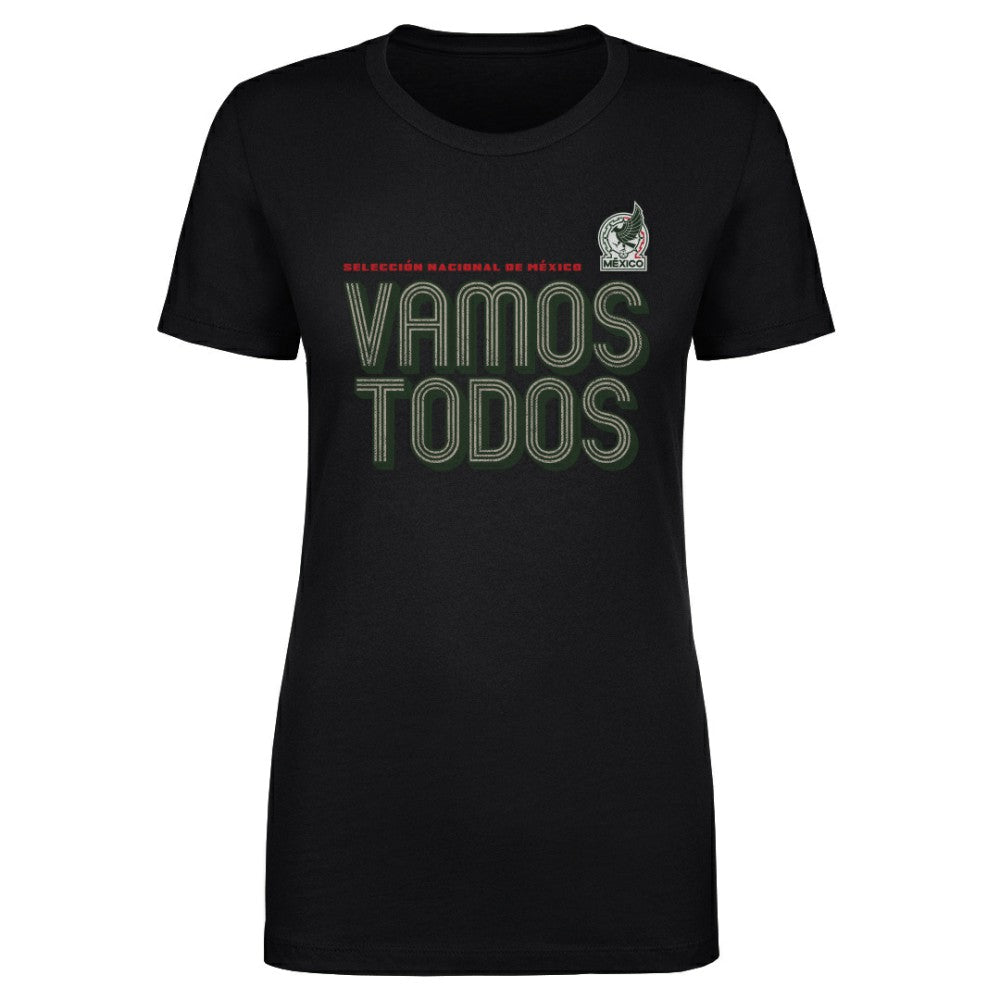 Mexico National Team 500 Level Women's Vamos Todos Inline Bold T-Shirt Black - FIFA World CUP