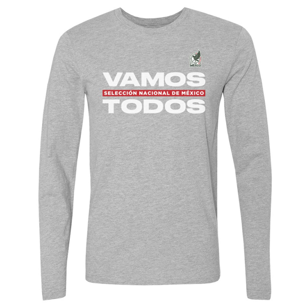 Mexico National Team 500 Level Vamos Todos Long Sleeve T-Shirt Heather Gray - FIFA World CUP
