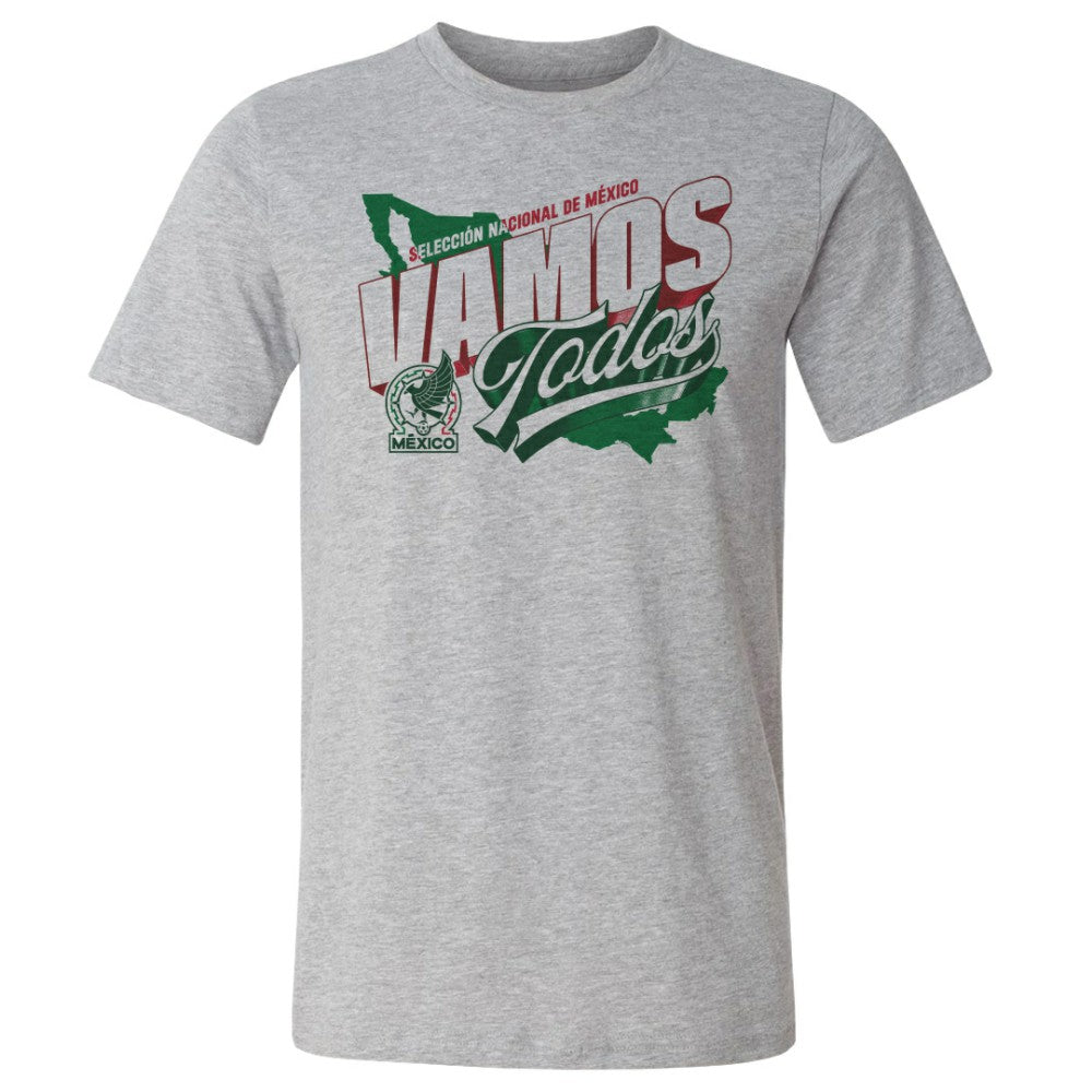 Mexico National Team 500 Level Vamos Todos Country Cotton T-Shirt Heather Gray - FIFA World CUP