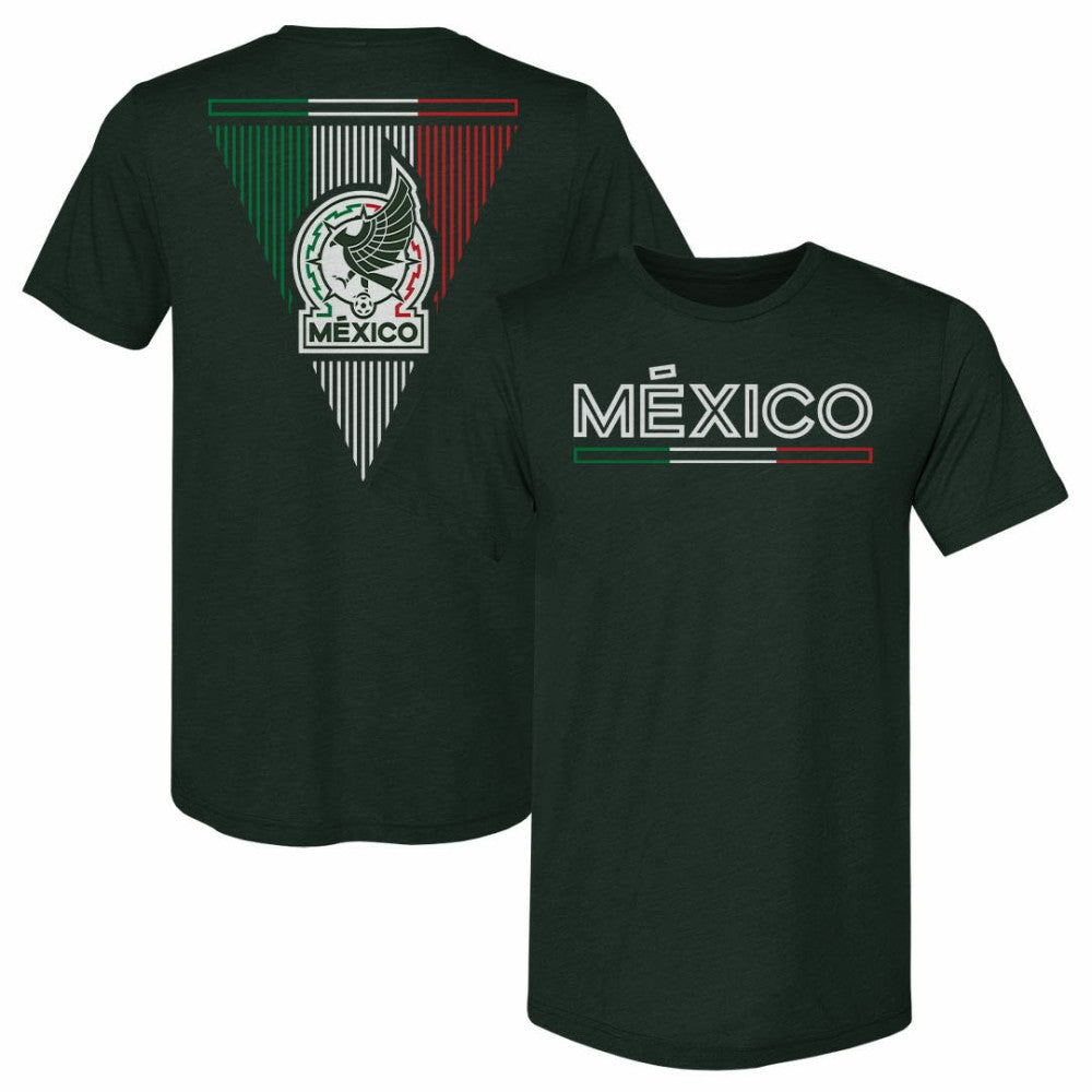 Mexico National Team 500 Level Inline Premium Tri-Blend T-Shirt Dark Green - FIFA World CUP
