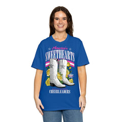 Dallas Cowboys Cheerleaders Women's Sweetheart Boots T-Shirt Royal | NFL