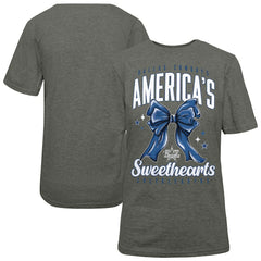 Dallas Cowboys Cheerleaders Women's Sweetheart Bow T-Shirt Gray | NFL