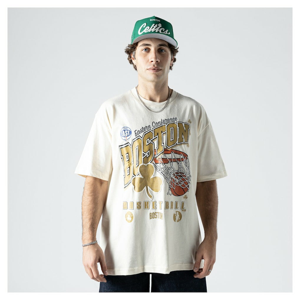 Boston Celtics Oversized City Edition Remix Vintage T-Shirt Cream - NBA