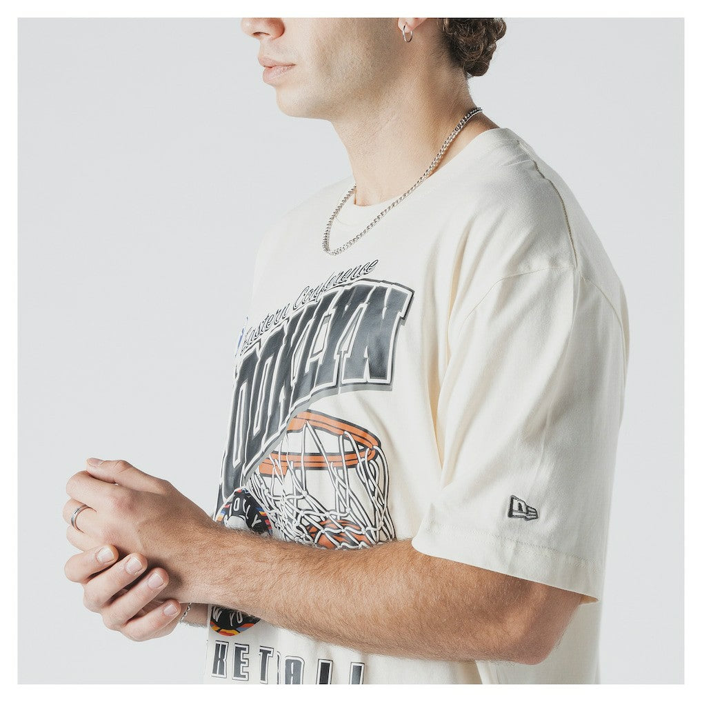 Brooklyn Nets Oversized City Edition Remix Vintage T-Shirt Cream - NBA