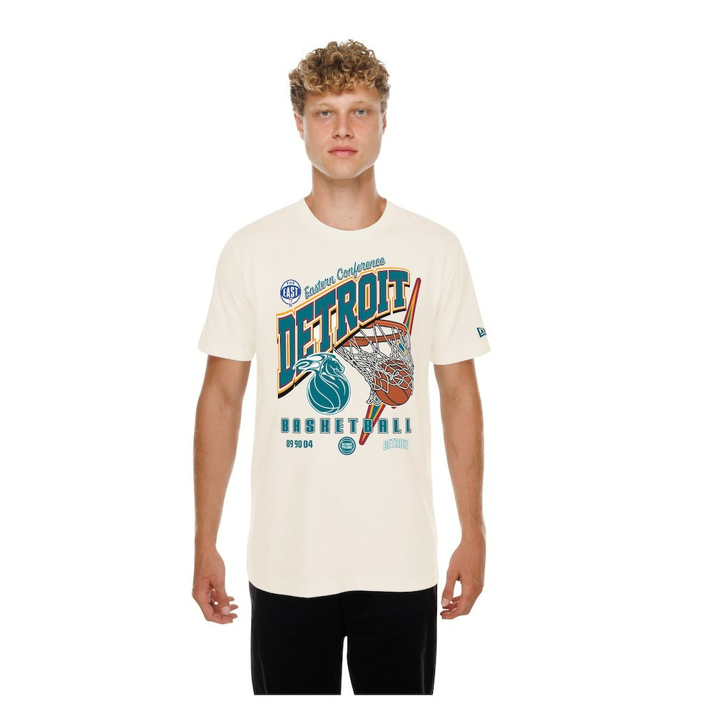 Detroit Pistons Oversized City Edition Remix Vintage T-Shirt Cream - NBA